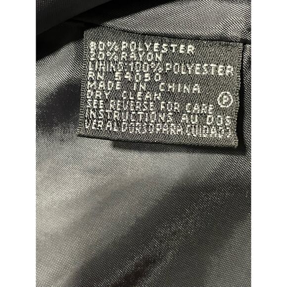 Kasper Womens 12P Petite Single Breasted Blazer Window Pane Plaid Gray 3 Button - Picture 8 of 9